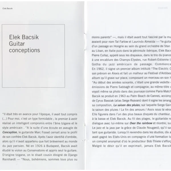 Jazz in Paris: Guitar Conceptions
