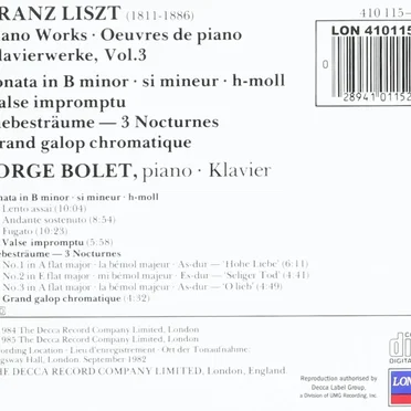 Sonata in B Minor, Valse impromptu, Liebestraume