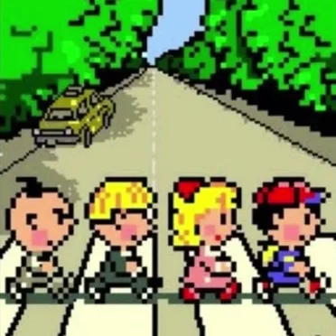 The Beatles’ Abbey Road but with the Earthbound Sound font by Vorticaunt - album cover