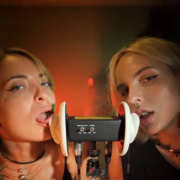 ASMR Double Pleasure with Elsa and Vally, Ear Licking for Sleep by The Sounds of Girls - album cover