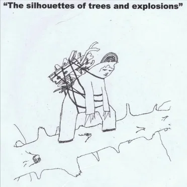 the silhouettes of trees and explosions