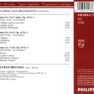 Piano Sonatas Op. 10 Nos. 1, 2 & 3