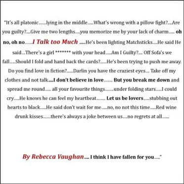 I Talk Too Much. by Rebecca Vaughan - album cover