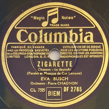 Zigarette / Du sollst nicht traurig sein by Eva Busch - album cover