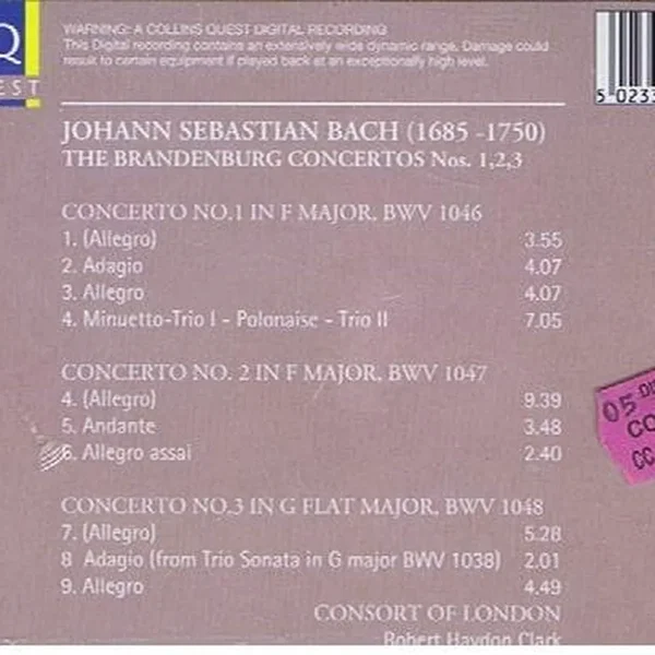 Brandenburg Concertos: Nos. 1, 2, 3