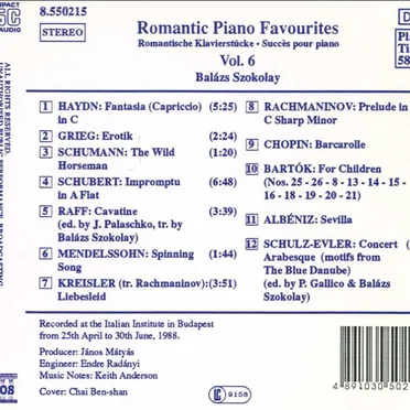 Romantic Piano Favourites, Volume 6
