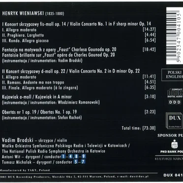 Violin Concertos Nos. 1 & 2 / Fantaisie brillante on themes from Gounod's Faust / Kujawiak in A minor / Obertas, op. 19