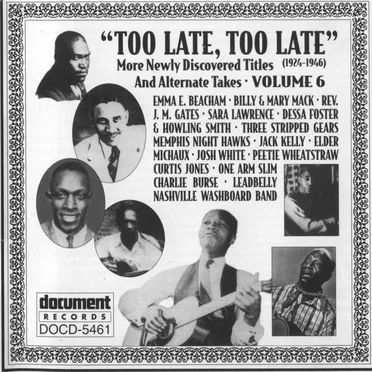 Too Late, Too Late: More Newly Discovered Titles and Alternate Takes, Volume 6 (1924-1946) by Various Artists - album cover