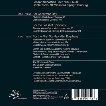 Cantatas, Volume 18: Weimar/Leipzig/Hamburg