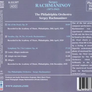Rachmaninoff Conducts Rachmaninoff