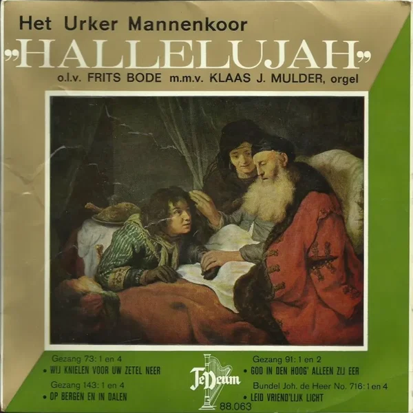Wij knielen voor Uw zetel neer / Op bergen en in dalen / God in den hoog’ alleen zij eer / Leid vriend’lijk licht