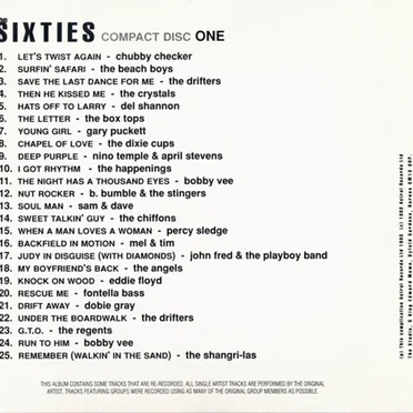 The Sixties: 25 Classic Hits, Volume 1 by Various Artists - album cover
