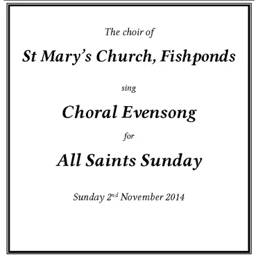 All Saints 2014 by Choir of St Mary’s, Fishponds - album cover