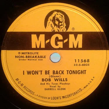 I Won't Be Back Tonight / B. Bowman Hop