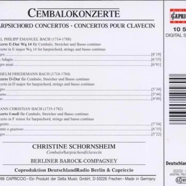 Cembalokonzerte (cembalo: Christine Schornsheim) by Various Artists - album cover