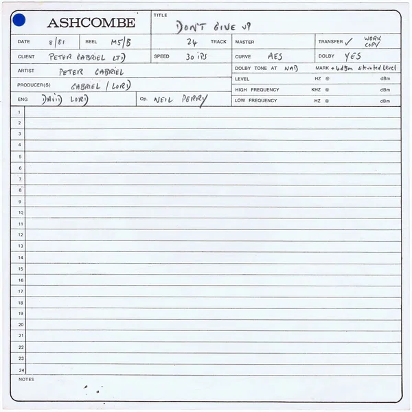 Don’t Give Up (early multi-track version)