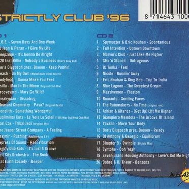 Strictly Club ’96 by Various Artists - album cover