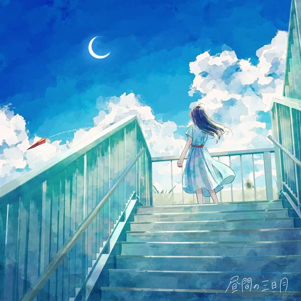 昼間の三日月