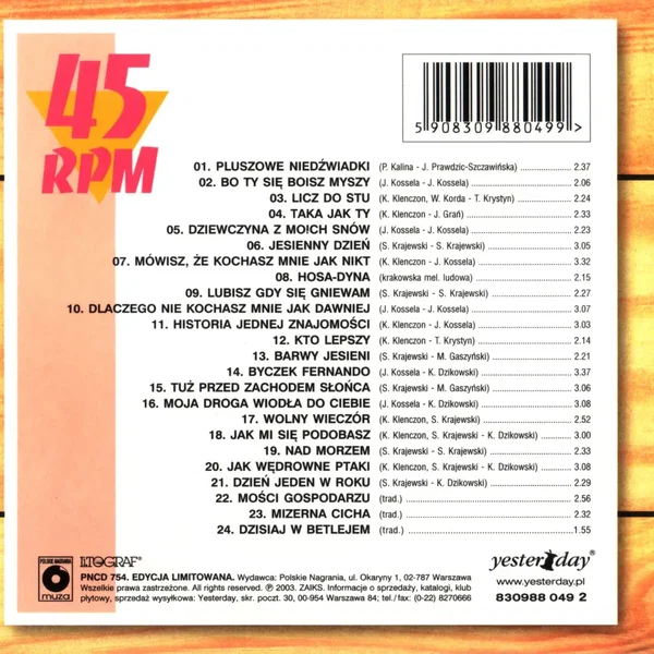 45 RPM: Kolekcja singli i czwórek 1