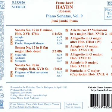 Piano Sonatas, Volume 9: Nos. 17,19 and 28 / Arietta con 12 variazioni / Fantasia in C major