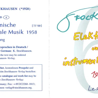 Elektronische und instrumentale Musik 1958: Lesung by Karlheinz Stockhausen - album cover