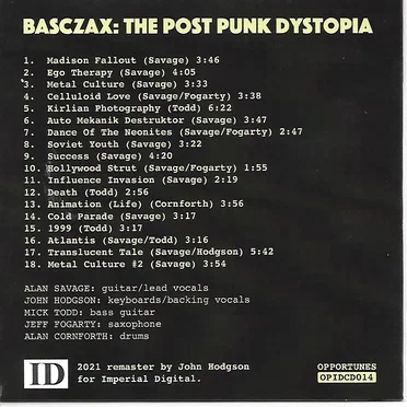 Music From The Post Punk Dystopia 1979-80 by Basczax - album cover