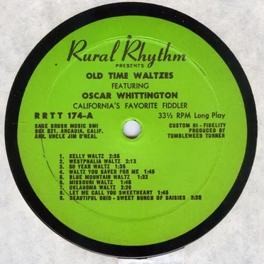 Old Time Waltzes by Oscar Whittington - album cover