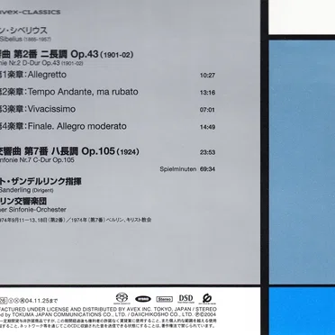 Sinfonie Nr. 2 D-Dur, op. 43 / Sinfonie Nr. 7 C-Dur, op. 105