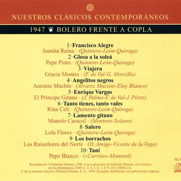 Nuestros clásicos contemporáneos (1947): Bolero frente a copla by Various Artists - album cover