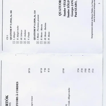 Intégrale des quatuors à cordes