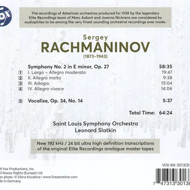 Symphony no. 2 in E minor, op. 27 / Vocalise, op. 34 no. 14 (Remastered 2023)