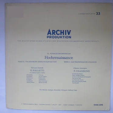 12 Balletti / 7 Chansons