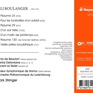 3 Psaumes / Vieille prière bouddhique / Pour les funérailles d’un soldat / D’un soir triste / D’un matin de printemps