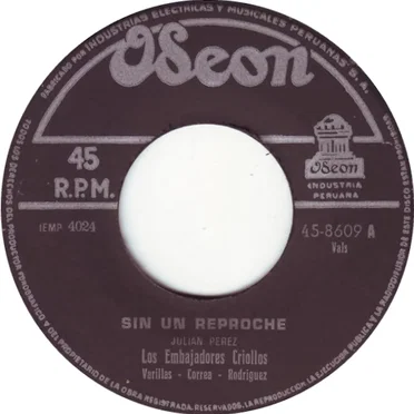 Sin un reproche / Sigue mintiendo by Los Embajadores Criollos - album cover
