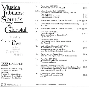Musica Jubilans: Sounds of Glenstal by Cyprian Love - album cover