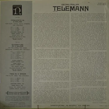 Concerto in A major, Ouverture in D major, Trio in E minor