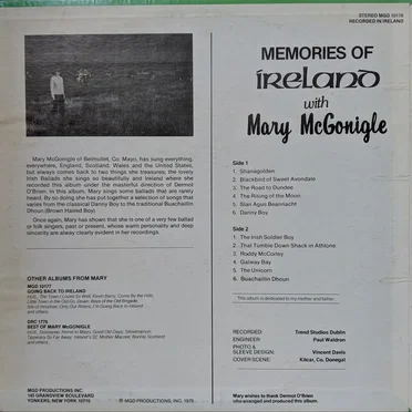 Memories Of Ireland by Mary McGonigle - album cover