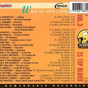 When We Were Young: 25 Top Oldies, Vol. 3 by Various Artists - album cover