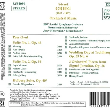 Peer Gynt / Holberg Suite / Sigurd Jorsalfar / Wedding Day at Troldhaugen