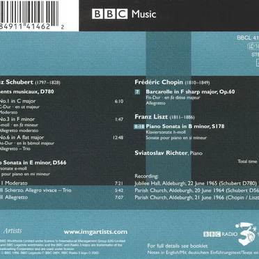 Schubert, Chopin, Liszt