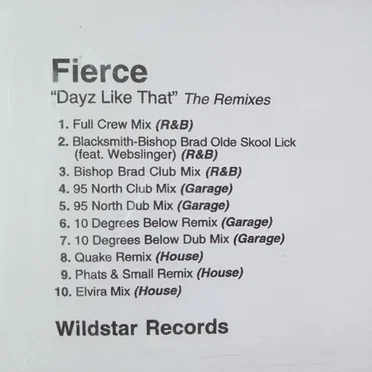 Dayz Like That by Fierce - album cover
