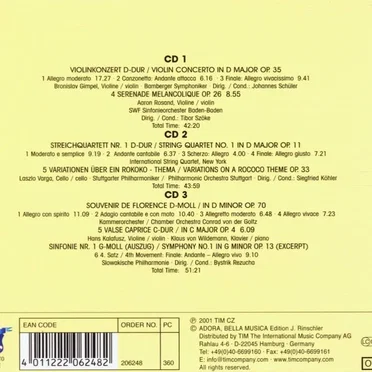 Violinkonzert / Streichquartett Nr. 1 / Souvenir de Florence