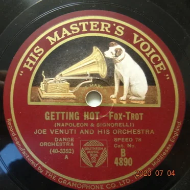 Getting Hot / My Man From Caroline by Joe Venuti and His Orchestra - album cover