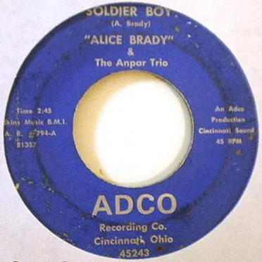 Soldier Boy / My Lord Cares for Me by Alice Brady & The Anpar Trio - album cover