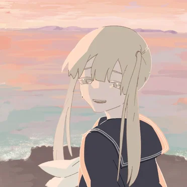 極彩に月