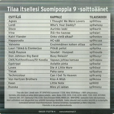 Suomipoppia 9 by Various Artists - album cover