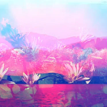 Flowing waterfall in a small picture frame