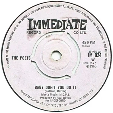 Baby Don't You Do It by The Poets - album cover