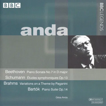 Beethoven: Piano Sonata no. 7 in D major / Schumann: Études symphoniques op. 13 / Brahms: Variations on a Theme by Paganini / Bartók: Piano Suite op. 14