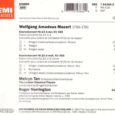 Piano Concerto 20 (KV 466) & 23 (KV 488)